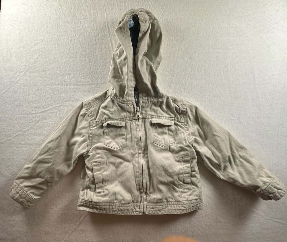George Boys Hooded Cotton Twill Jacket Sidewalk Khaki Size 24M